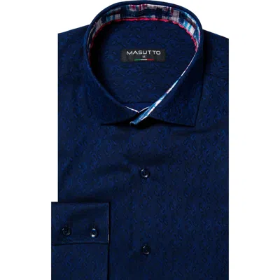Masutto Harbor Jacquard Button-up Shirt In Blue