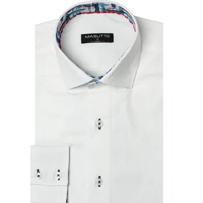 Masutto Harbor Jacquard Button-up Shirt In White