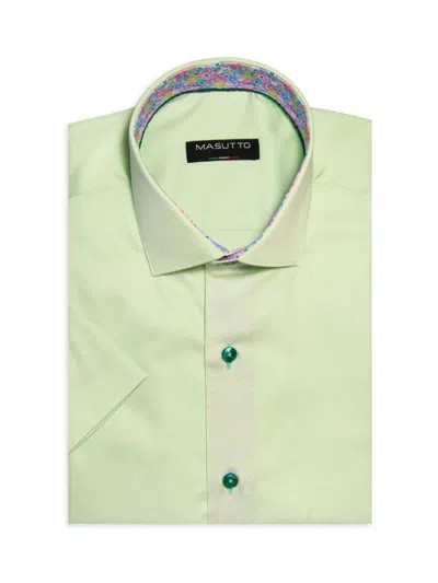 Masutto Men's Classic Fit Cutaway Collar Dress Shirt In Green