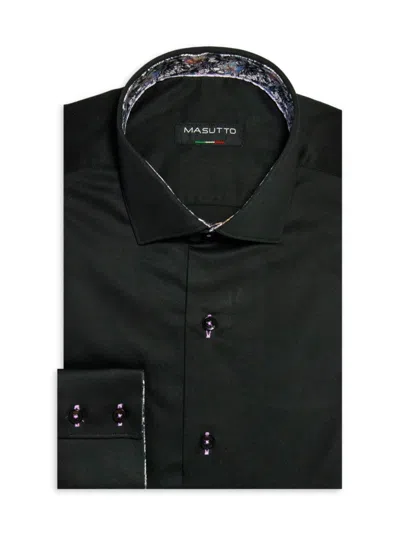 Masutto Men's Classic Fit Dress Shirt In Black
