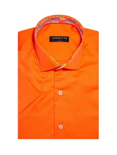 Masutto Men's Classic Fit Dress Shirt In Orange