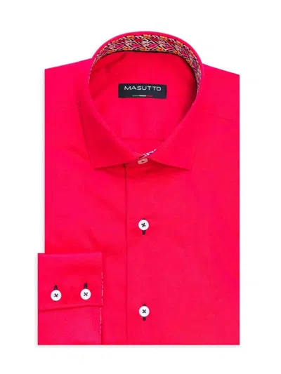 Masutto Men's Classic Fit Dress Shirt In Red