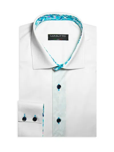 Masutto Men's Classic Fit Dress Shirt In White