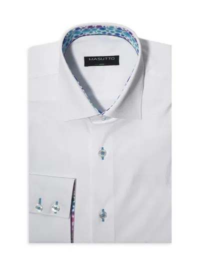 Masutto Men's Classic Fit Dress Shirt In White
