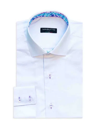 Masutto Men's Classic Fit Dress Shirt In White