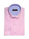 Masutto Men's Classic Fit Pattern Dress Shirt In Pink
