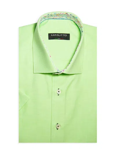 Masutto Men's Contrast Trim Dress Shirt In Green