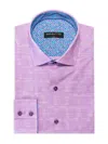 Masutto Men's Milos Classic Fit Plaid Dress Shirt In Purple