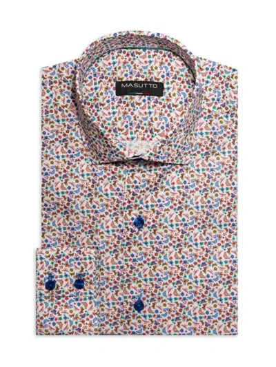 Masutto Men's Modern Fit Butterfly Dress Shirt In Pink Multicolor