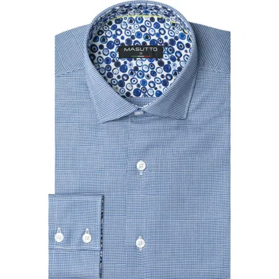 Masutto Murray Button Down Long Sleeve Shirt In Blue