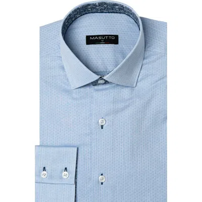 Masutto Nikola Button Down Long Sleeve Shirt In Blue