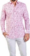 Masutto Perla Long Sleeve Button Shirt In Pink In Pink