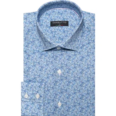 Masutto Pirlo Print Button-up Long Sleeve Shirt In Purple