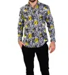 Masutto Plus Zeke/05 Long Sleeve Button Down Shirt In Black Multi In Multi