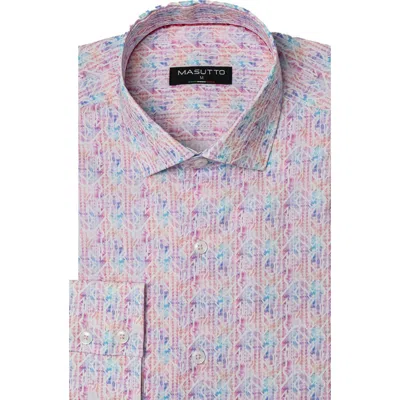 Masutto Richie Button Down Long Sleeve Shirt In Purple