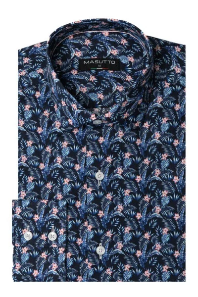 Masutto Sante Print Button-up Long Sleeve Shirt In Multi