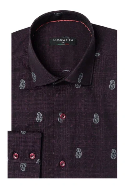 Masutto Sedona Jacquard Button-up Shirt In Purple