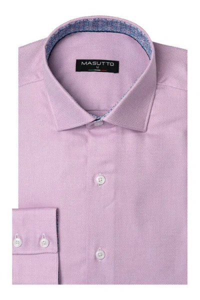 Masutto Siena Button Down Long Sleeve Shirt In Purple