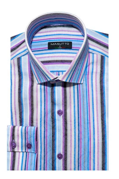 Masutto Simons Button Down Long Sleeve Shirt In Multi