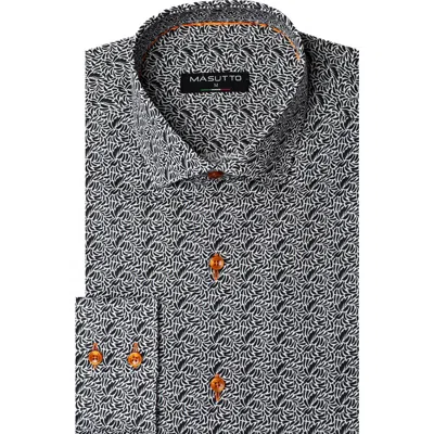 Masutto Tao Button Down Long Sleeve Shirt In Black