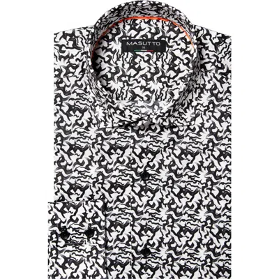Masutto Tommaso Print Button-up Long Sleeve Shirt In Multi