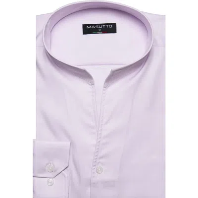 Masutto Tonali Tulip Stand Up Collar Long Sleeve Shirt In Purple