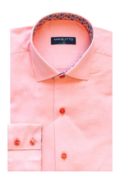 Masutto Torre  Linen Button-up Shirt In Pink