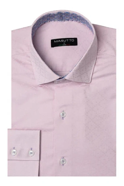 Masutto Willis Button Down Long Sleeve Shirt In Pink