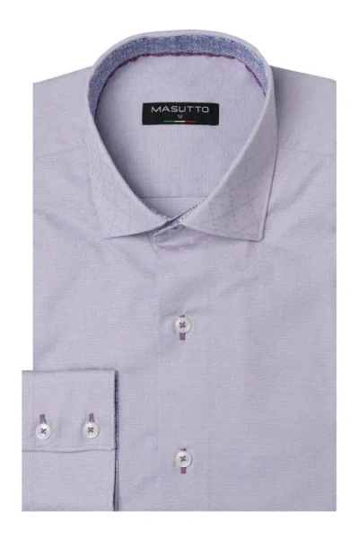 Masutto Willis Button Down Long Sleeve Shirt In Purple