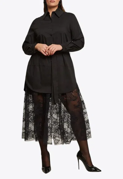 Mat Fashion Camisole Midi Shirt Dress In Black