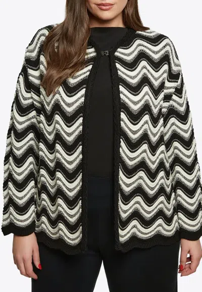 Mat Fashion Chevron Knit Open Cardigan In Multi