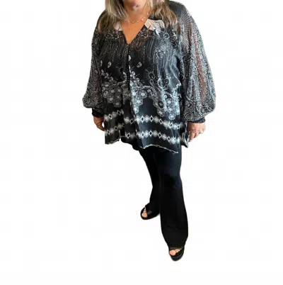 Mat Fashion Skull With Chains Blouse Top In Black
