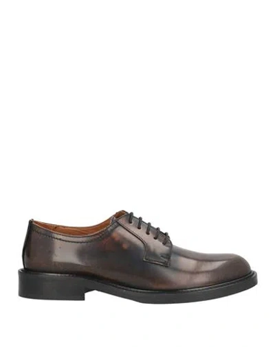 Mat:20 Woman Lace-up Shoes Dark Brown Size 5 Leather