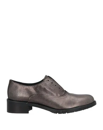 Mat:20 Woman Loafers Lead Size 6 Leather In Grey