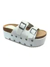 Mata Shoes Women's Platform Buckle Sandals In White In White