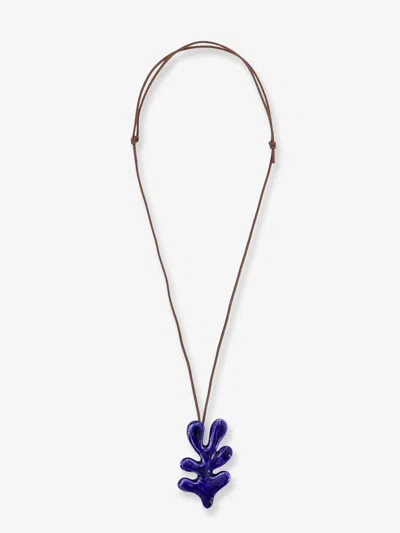 Mata Studio Corallo Glazed Ceramic Necklace In Blue