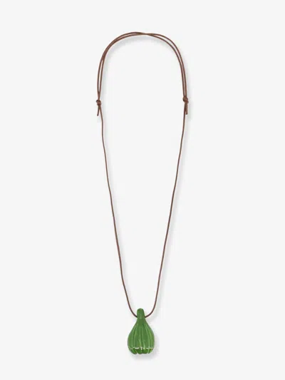 Mata Studio Figo Glazed Ceramic Necklace In Green