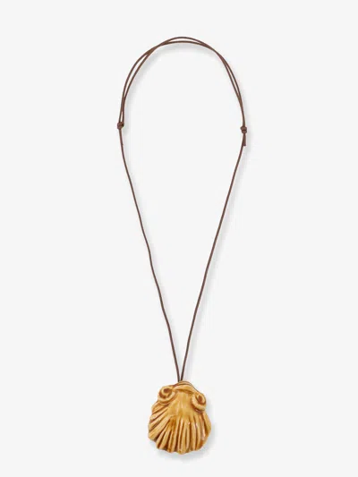Mata Studio Venere Glazed Ceramic Necklace In Yellow