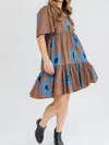 Mata Traders Adelaide Tiered Mini Dress In Dark Oak In Multi