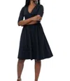 Mata Traders Callie Long Sleeve Wrap Dress In Black In Black