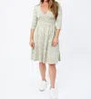Mata Traders Callie Long Sleeve Wrap Dress In Field Taupe