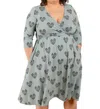 Mata Traders Callie Long Sleeve Wrap Dress In Retro Slate In Multi