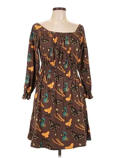 Pre-owned Mata Traders Casual Dress In Brown