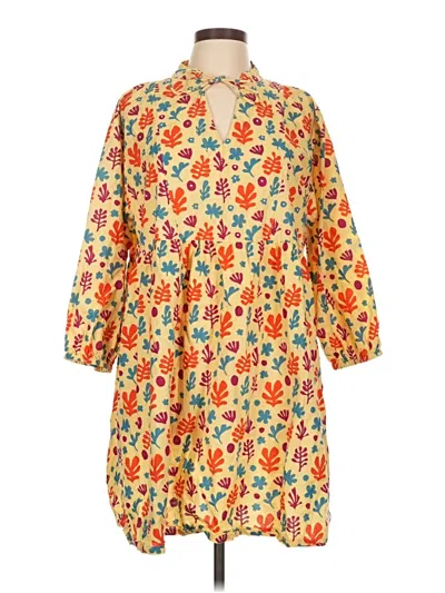 Pre-owned Mata Traders Casual Dress In Yellow