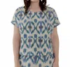 Mata Traders Dana Short Sleeve Top In Seashore Ikat In Multi
