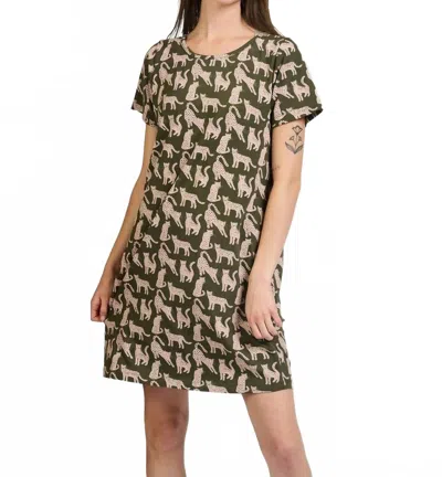 Mata Traders Hudson Shirt Dress In Leopard Green