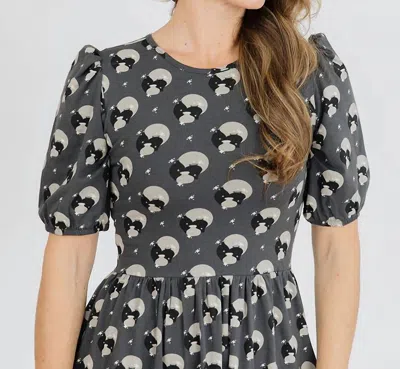 Mata Traders Inez Dress In Vase Cluster Graphite In Grey