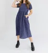 Mata Traders Kavita Dress In Indigo Plaid In Multi
