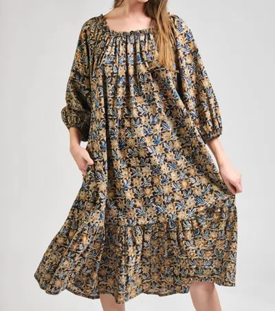 Mata Traders Marnie Dress In Sunflower Black In Multi