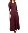 Mata Traders Mumbai Maxi Dress In Eggplant Rib Knit In Multi